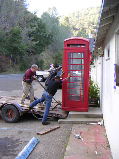 phone box being set in place